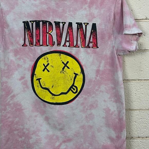 Nirvana Pink Tie Dye Tee size S - Picture 8 of 8